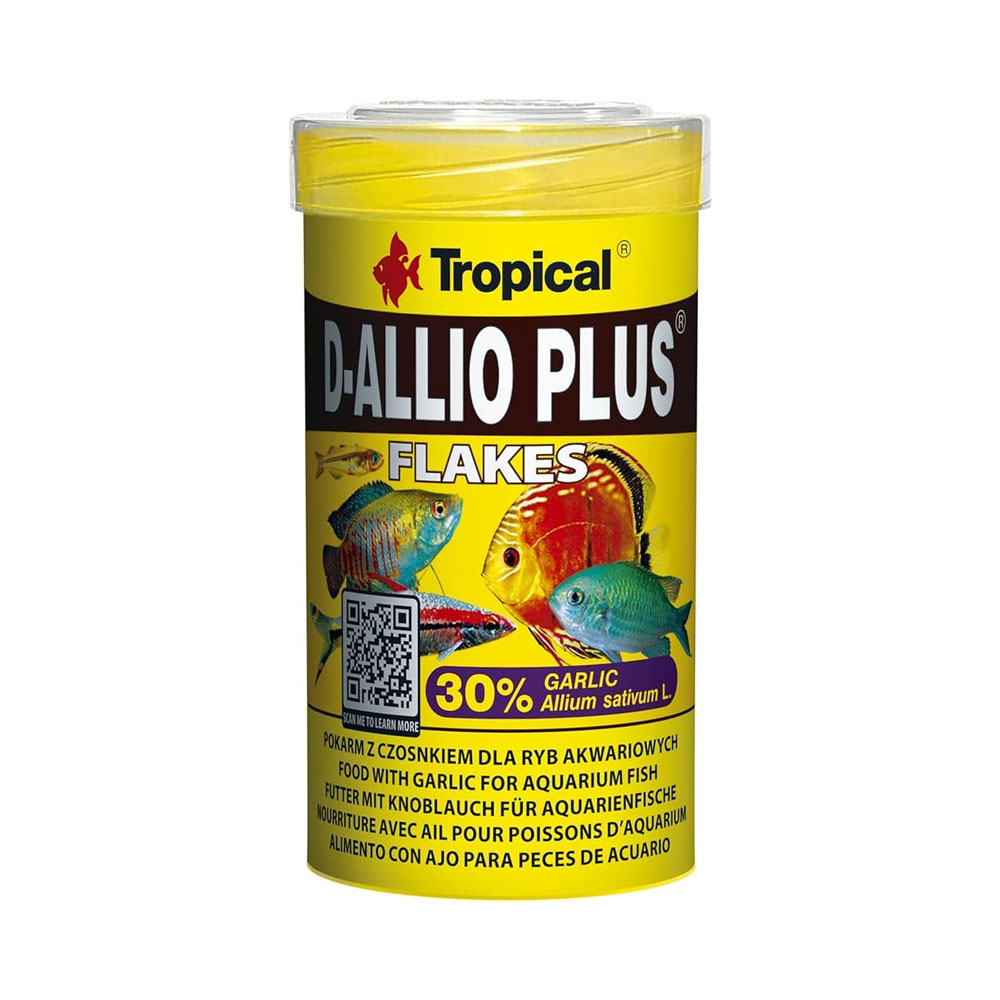 Ração Tropical D-Allio Plus Flakes para Peixes 20g
