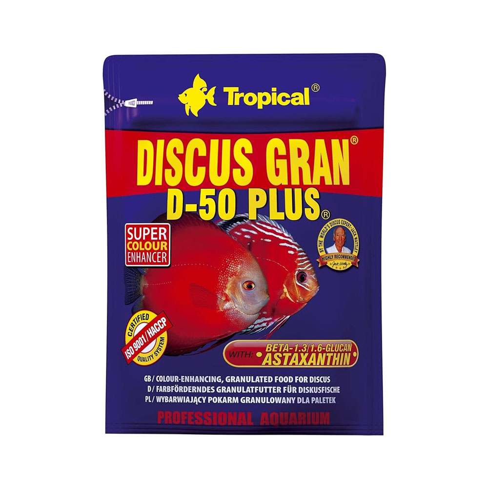 Ração Tropical Discus Gran D-50 Plus para Peixes 20g