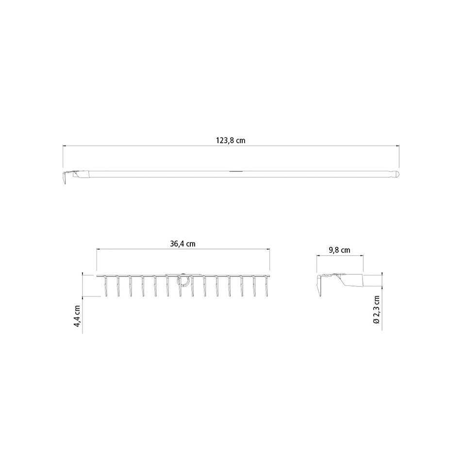 Ancinho Estampado 14 Dentes com Cabo 120cm Tramontina 77110/644