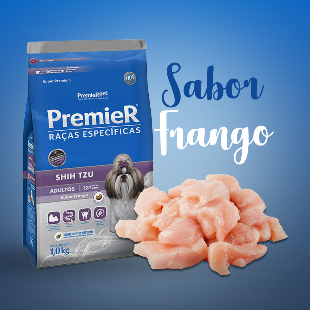 Ração Premier Raças Específicas para Cães Adultos Shih Tzu Sabor Frango 1Kg