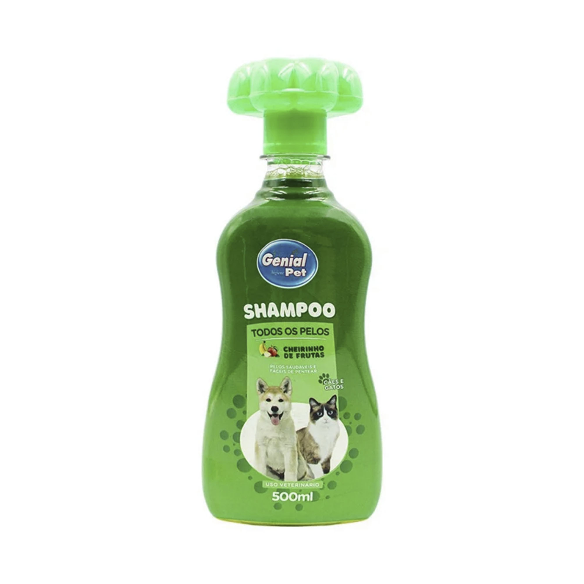 Shampoo Genial Pet Todos os Pelos Cheirinho de Frutas para Cães e Gatos 500ml