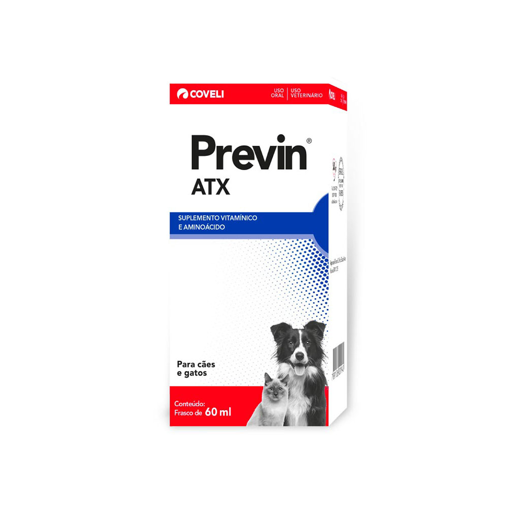 Antitóxico e Suplemento Alimentar Previn ATX para Cães e Gatos 60ml Coveli