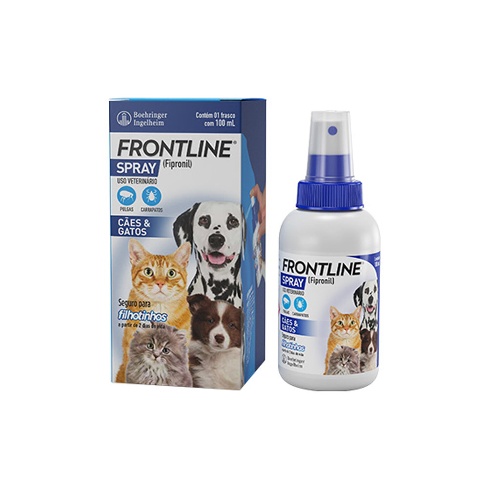 Antipulgas e Carrapatos Frontline Spray para Cães e Gatos 100ml Boehringer Ingelheim