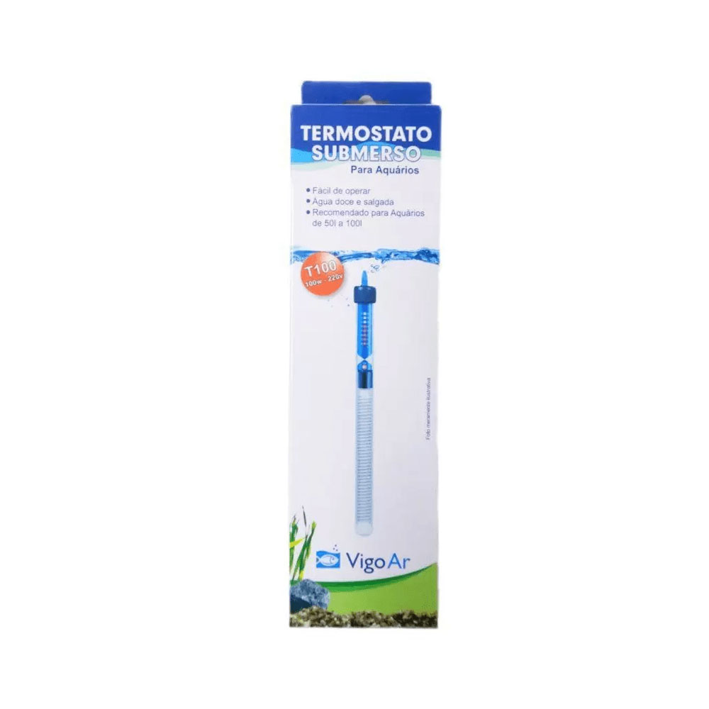 Termostato Submerso para Aquários 100W 220V Vigor Ar