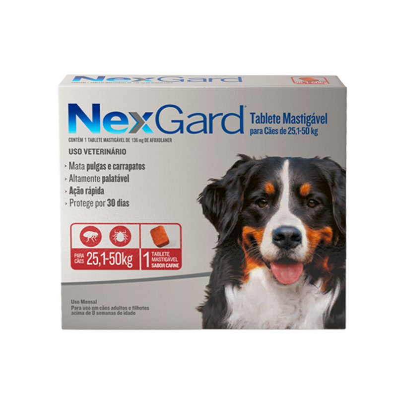 Antipulgas e Carrapatos NexGard para Cães de 25,1 a 50Kg 1 Comprimido Boehringer Ingelheim
