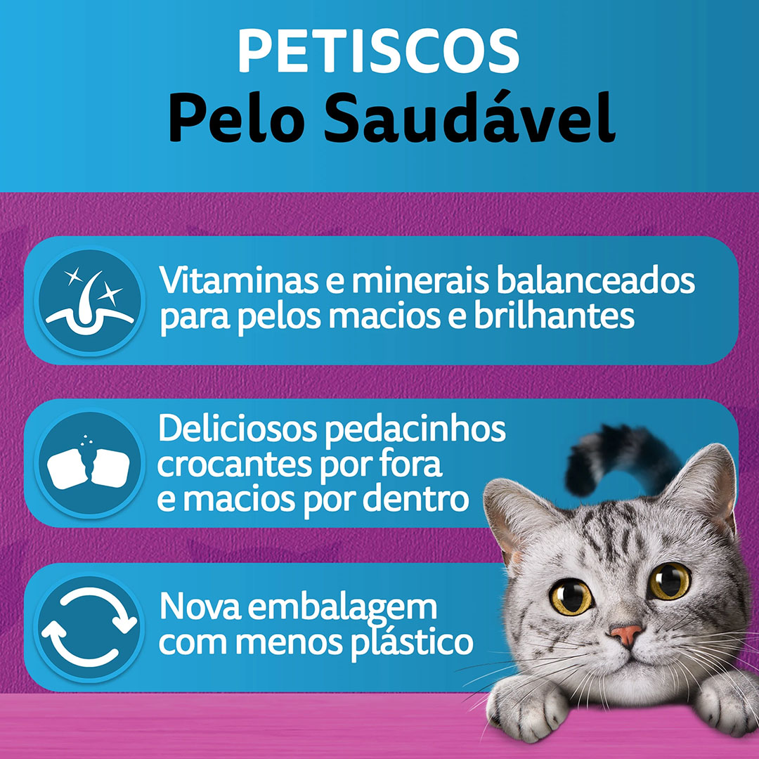 Petisco Whiskas para Gatos Pelo Saudável 40g