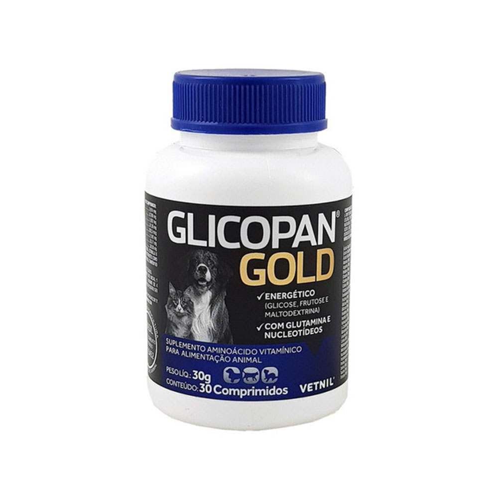 Glicopan Gold 30 Comprimidos para Cães e Gatos Vetnil