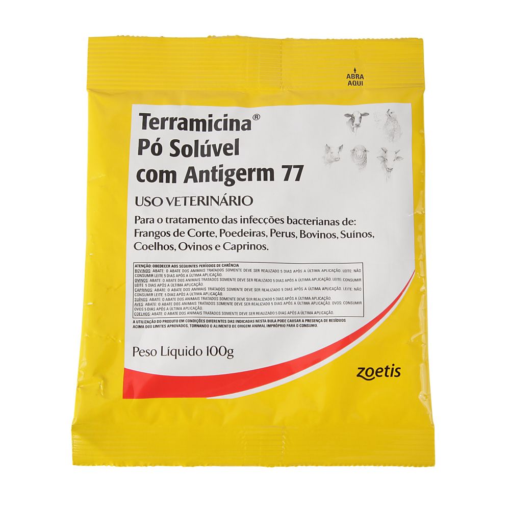 Terramicina Pó Solúvel com Antigerm 77 100g Zoetis