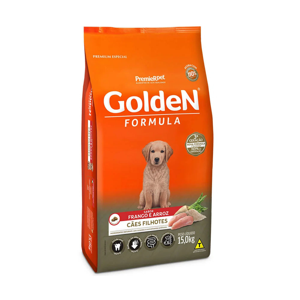 Racão Golden Formula para Cães Filhotes Sabor Frango e Arroz 15kg