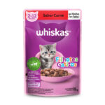 Ração Úmida Whiskas para Gatos Filhotes Sabor Carne ao Molho 85g