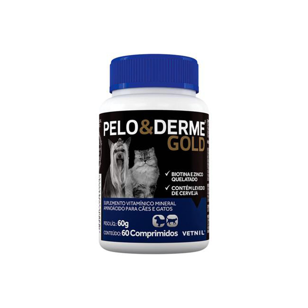 Pelo & Derme Gold 60 Comprimidos para Cães e Gatos Vetnil