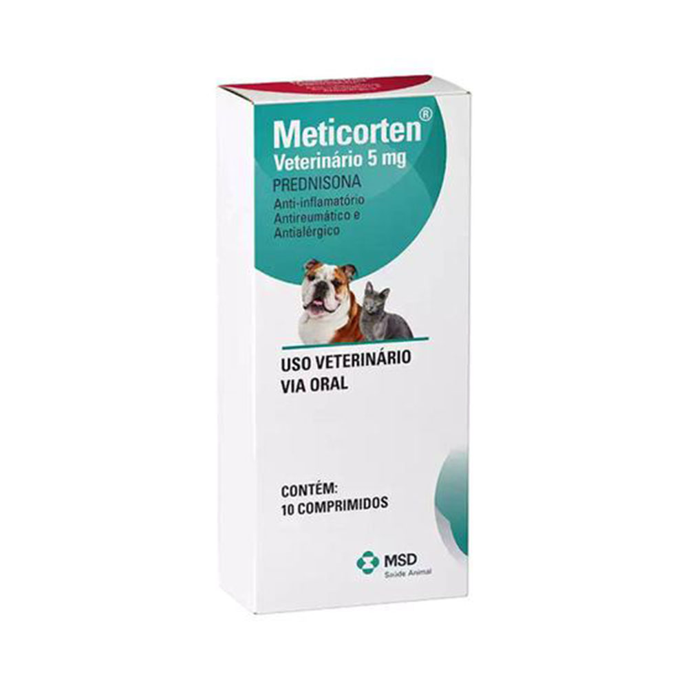 Meticorten 5mg para Cães e Gatos 10 Comprimidos MSD