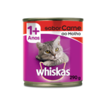 Ração Whiskas Lata para Gatos Adultos Sabor Carne ao Molho 290g