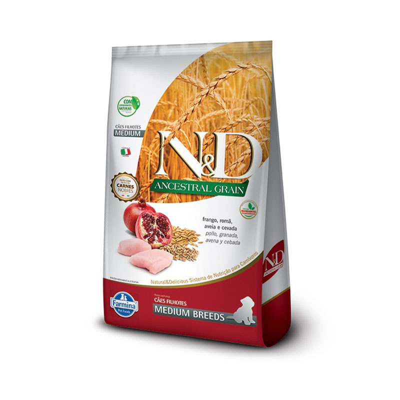 Ração Farmina N&D Ancestral Puppy Medium sabor Frango 10,1kg