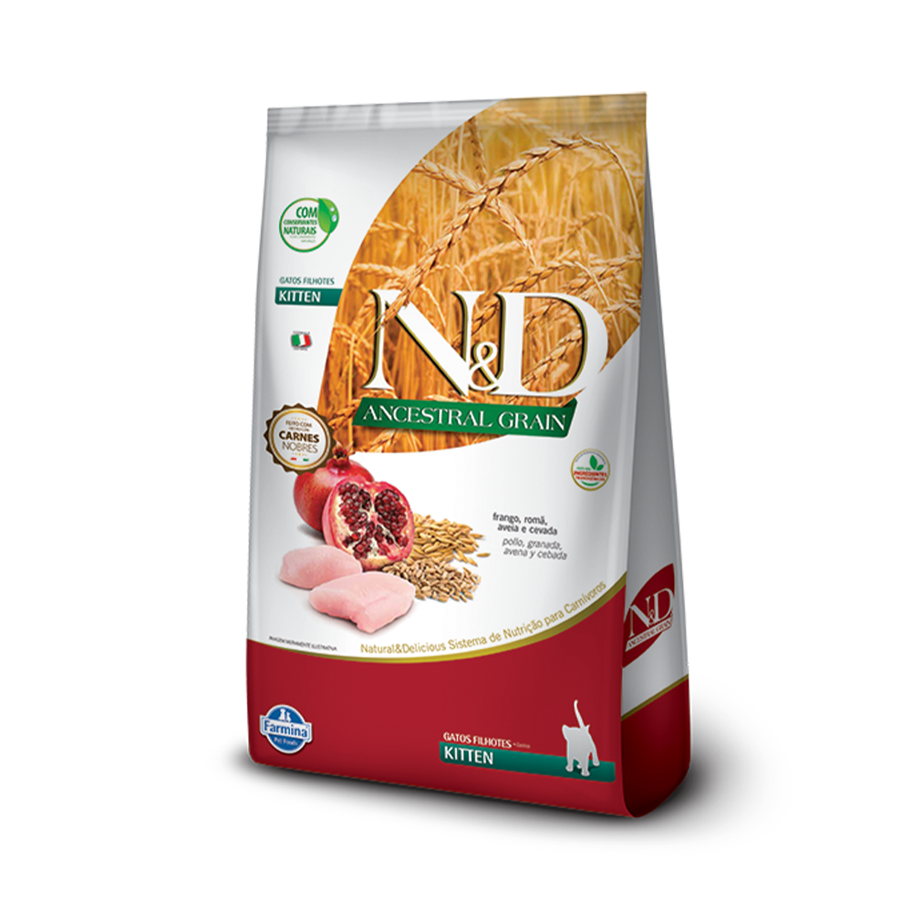 Ração Farmina N&D Ancestral para Gatos Filhotes Frango, Romã, Aveia e Cevada 400g