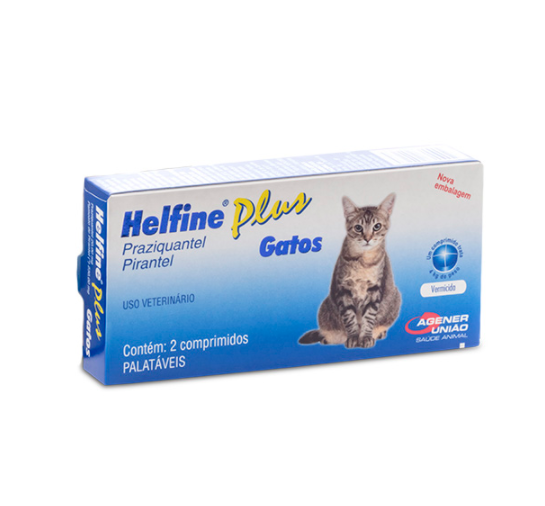 Vermífugo Helfine Plus Gatos 2 Comprimidos Agener