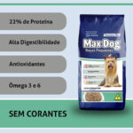 Ração Max Dog para Cães Adultos de Raças Pequenas e Médias 12Kg