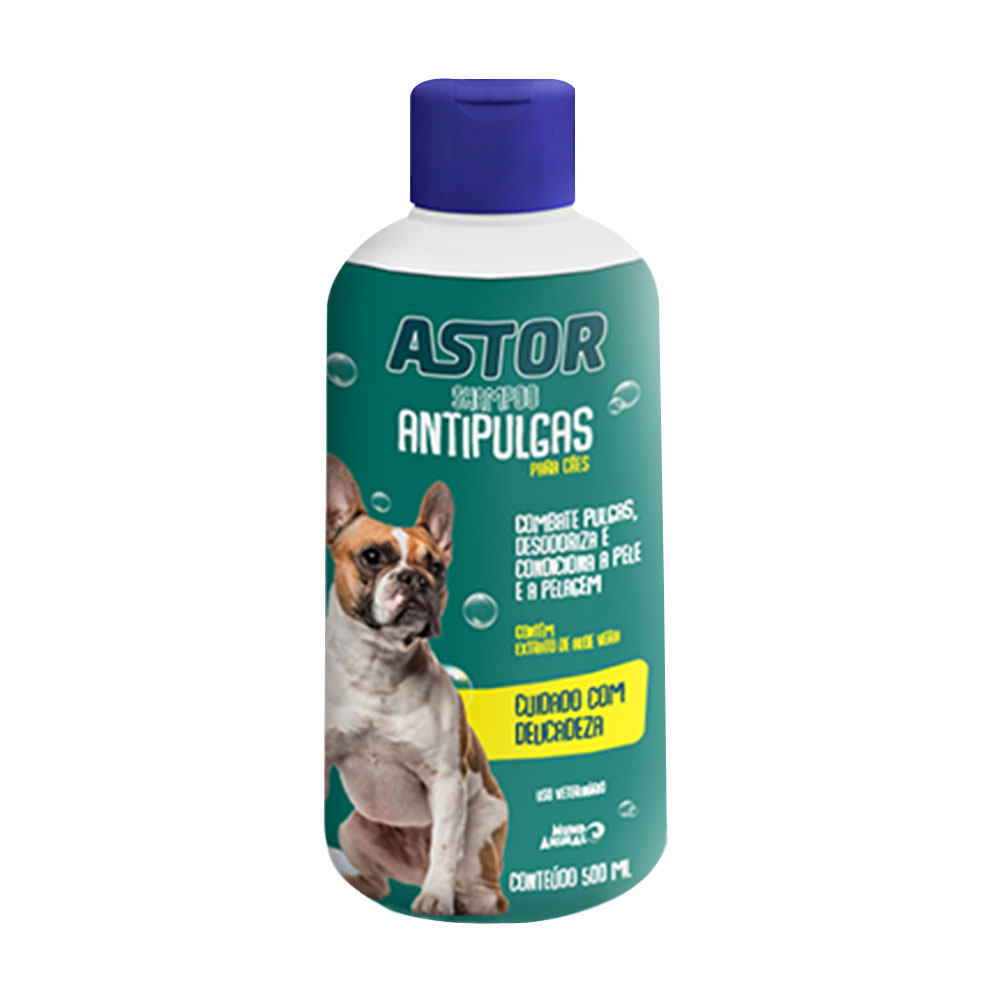 Shampoo Astor Antipulgas para Cães 500ml Mundo Animal