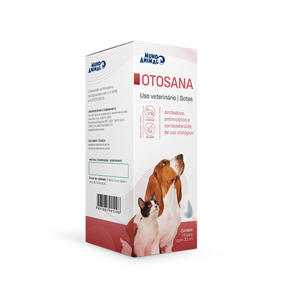 Otosana 20ml para Cães e Gatos Mundo Animal