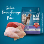 Ração Katbom para Gatos Adultos Sabor Carne, Frango e Peixe 10,1Kg