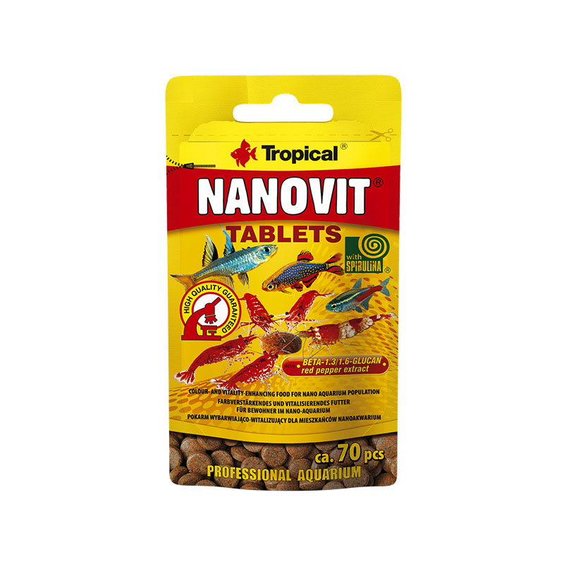 Ração Tropical Nanovit Tablets para Peixes 10g
