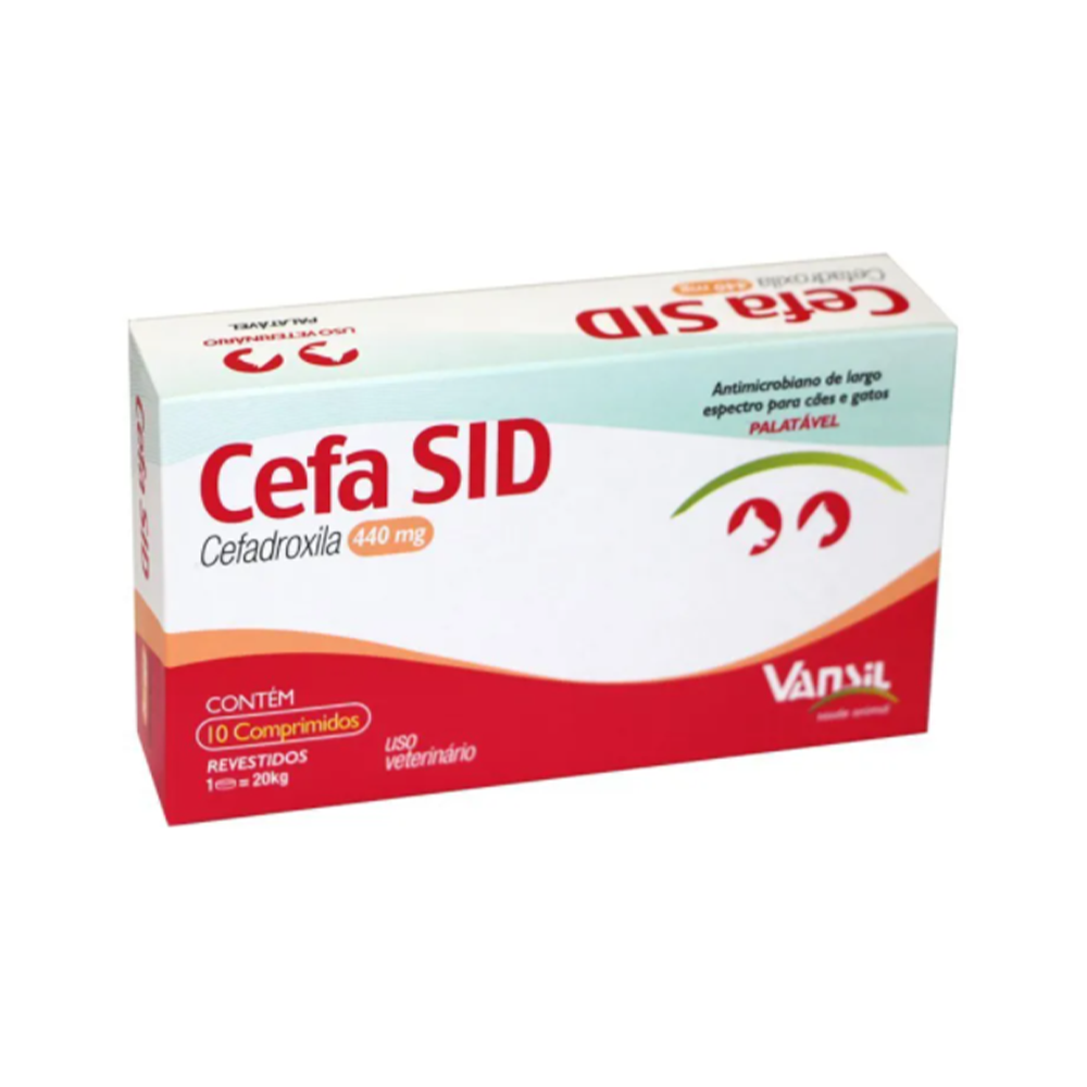 Cefa SID 440mg para Cães e Gatos 10 Comprimidos Vansil