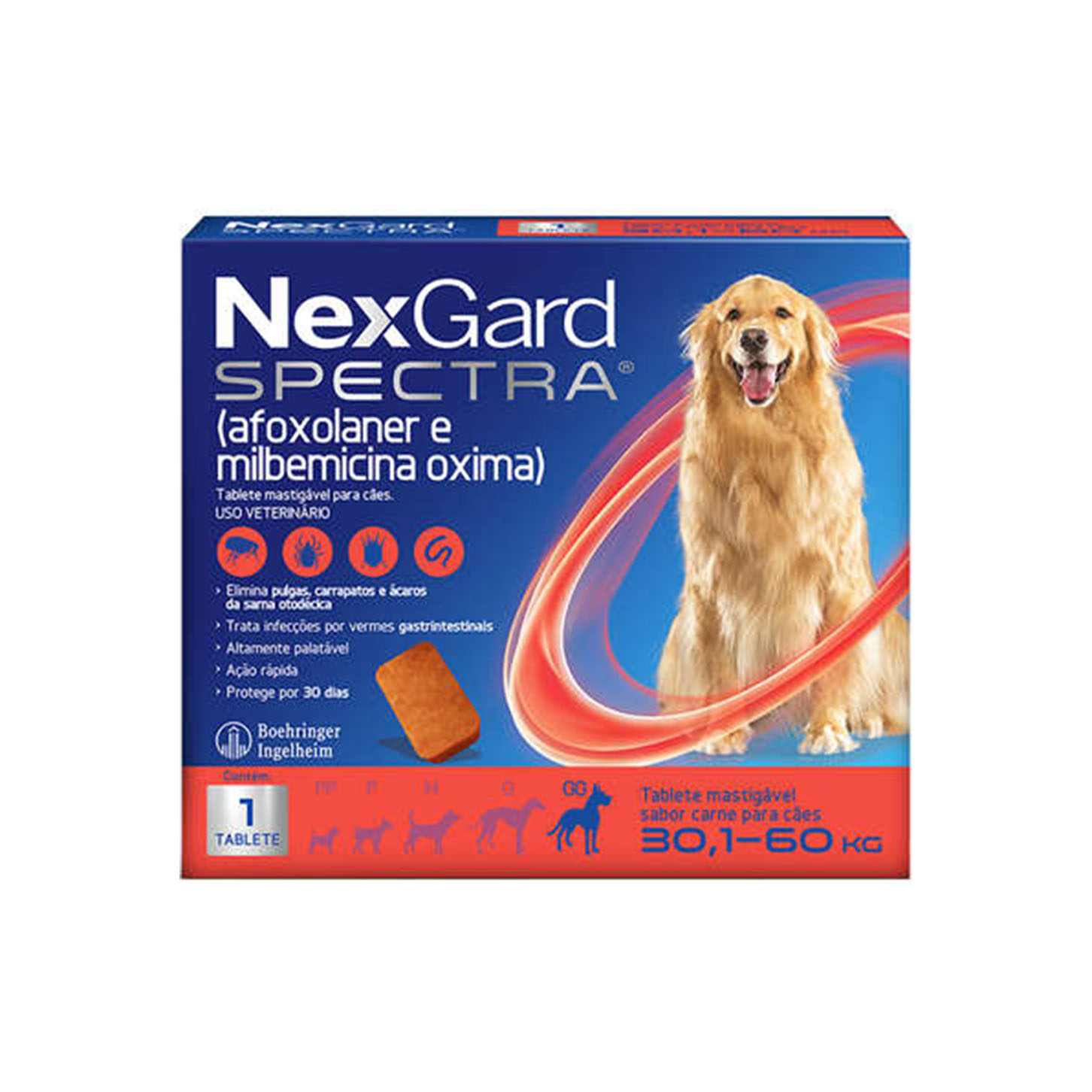Nexgard Spectra para Cães de 30,1 a 60Kg 1 Comprimido Boehringer Ingelheim