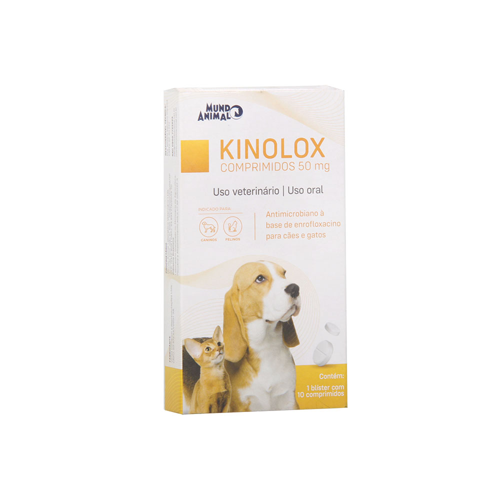 Kinolox 50mg para Cães e Gatos 10 Comprimidos Mundo Animal