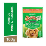 Ração Úmida Dog Chow para Cães Adultos de Raças Pequenas e Minis Sabor Salmão 100g