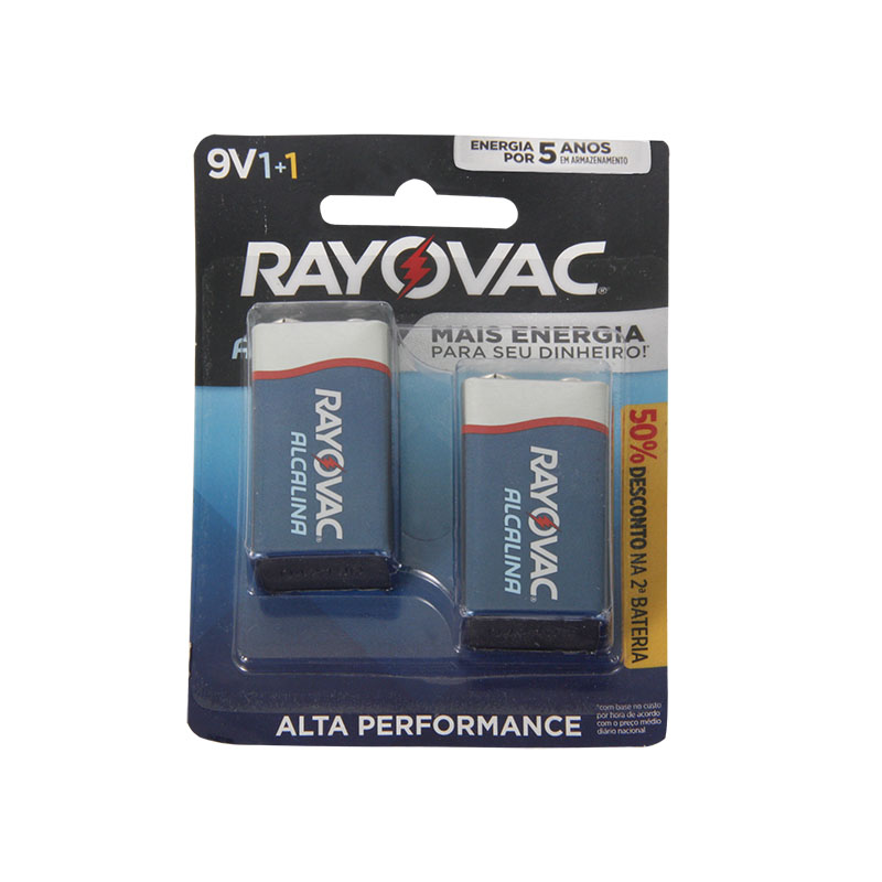 Bateria Alcalina 9V 1+1 Rayovac