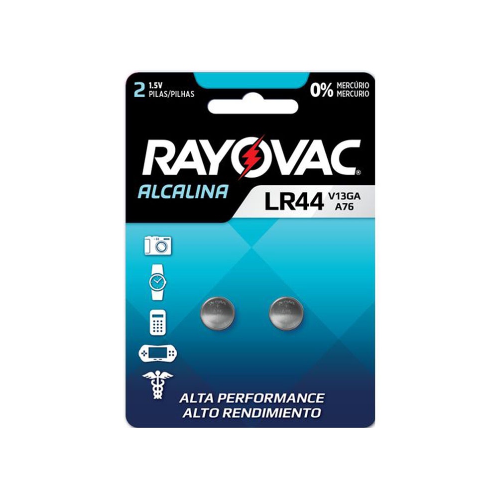 Bateria Botao LR44 1,5V Rayovac