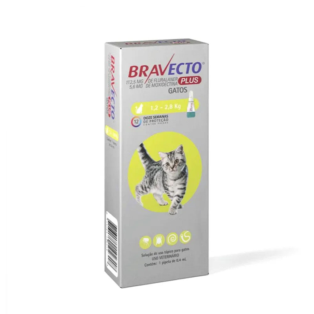 Bravecto Plus 112,5mg para Gatos de 1,2 a 2,8Kg MSD