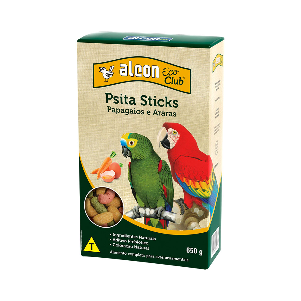 Ração Alcon Eco Club Psita Sticks para Papagaios e Araras 650g