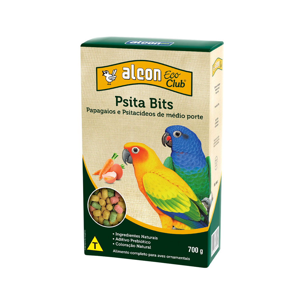 Ração Eco Club Psita Bits para Papagaios e Psitacídeos de Médio Porte 700g