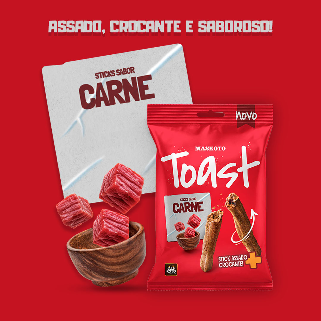 Petisco Maskoto Toast Sticks para Cães Sabor Carne