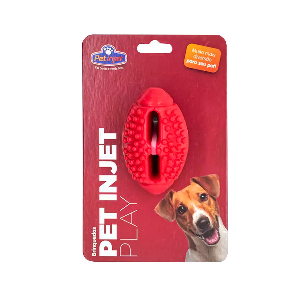 Brinquedo Pet Play Bola de Futebol Americano Vermelho Pet Injet