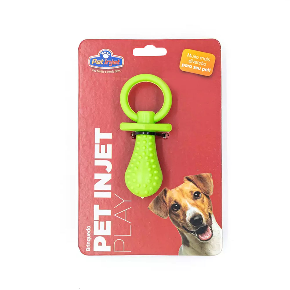 Brinquedo Pet Play Chupeta Verde para Cães Pet Injet
