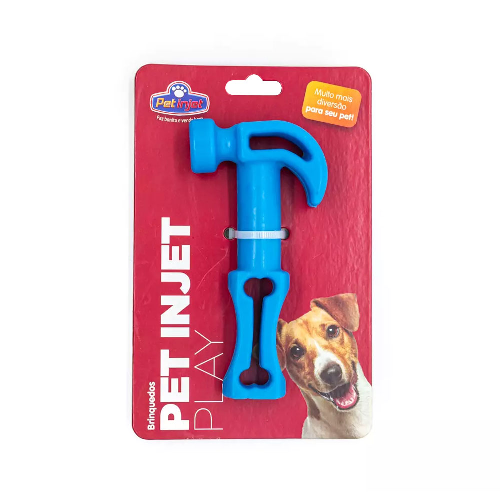 Brinquedo Pet Play Martelo Azul para Cães Pet Injet