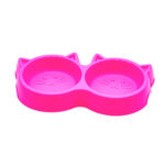 Comedouro Duplo Gato Luxo Rosa Pet Injet