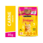 Ração Úmida Friskies para Gatos Adultos Sabor Carne ao Molho 85g