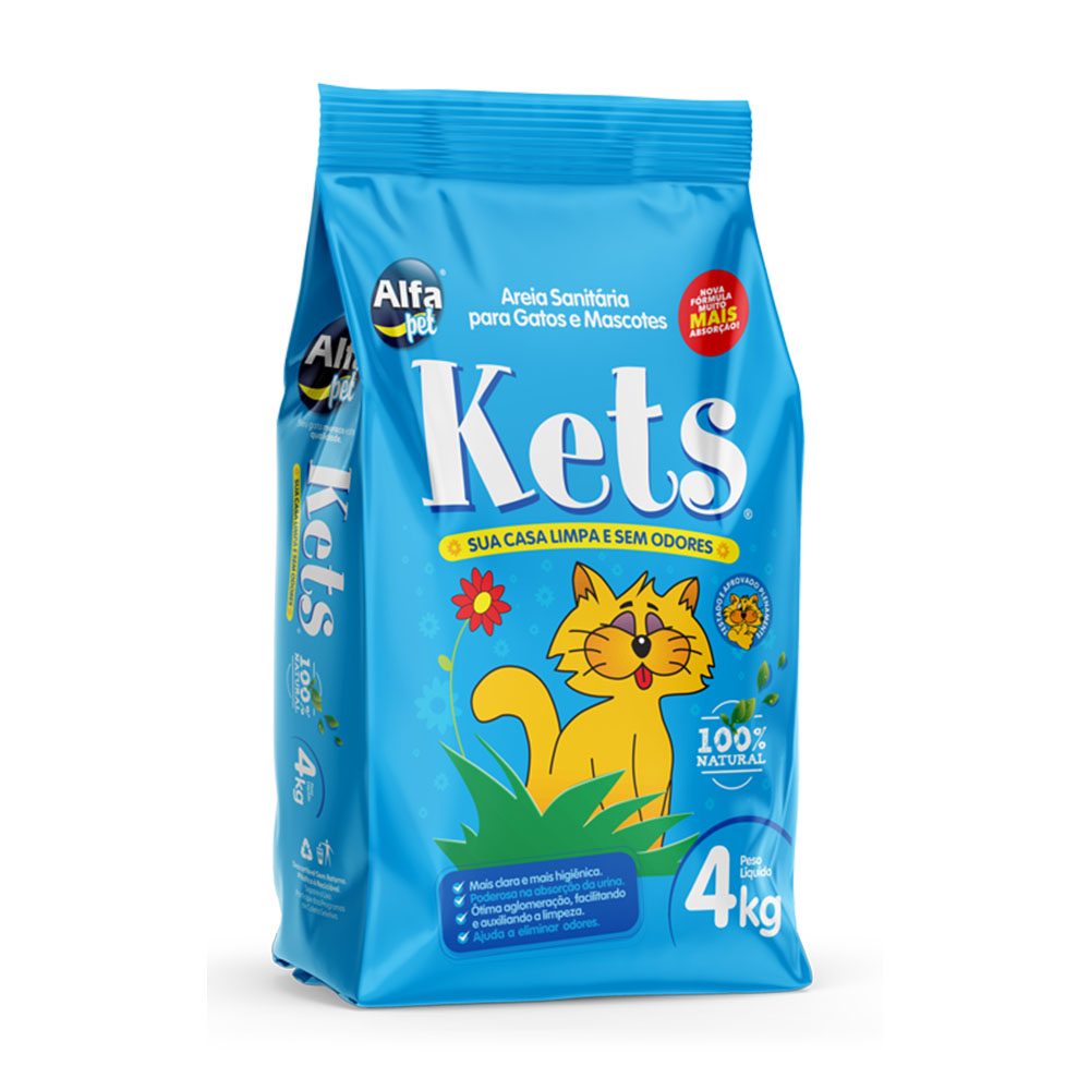 Areia Sanitária Kets para Gatos 4Kg