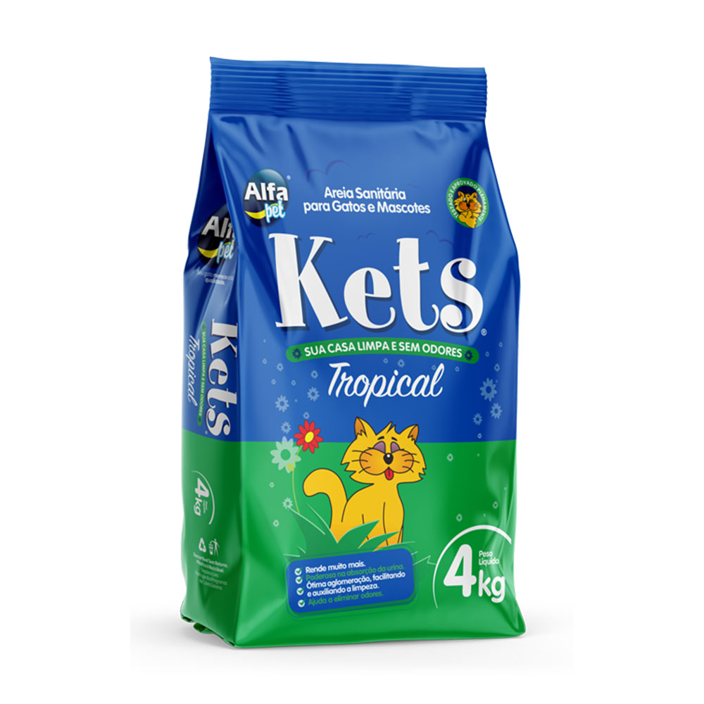 Areia Sanitária Kets Tropical para Gatos 4Kg