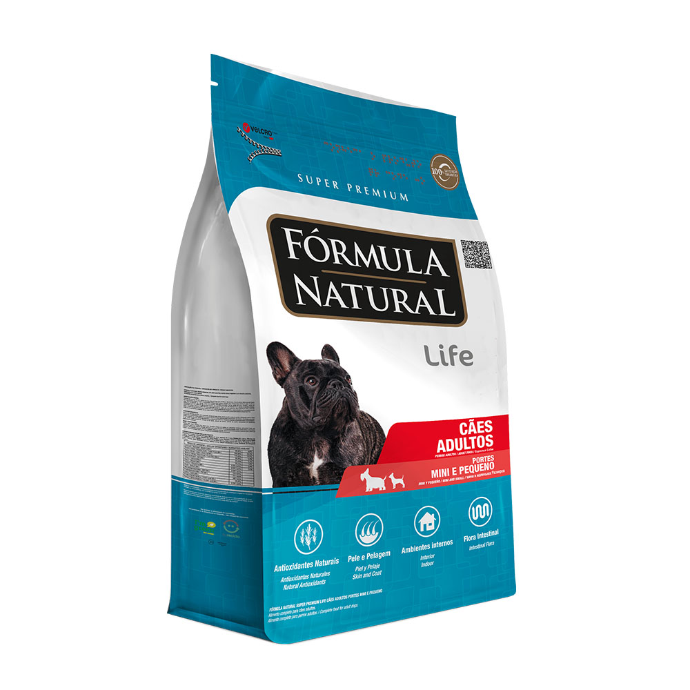 Ração Fórmula Natural Life para Cães Adultos de Porte Mini e Pequeno 7Kg Adimax