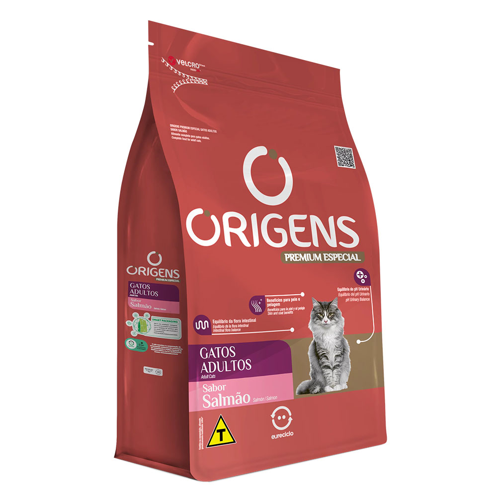 Ração Origens para Gatos Adultos Sabor Salmão 1Kg Adimax