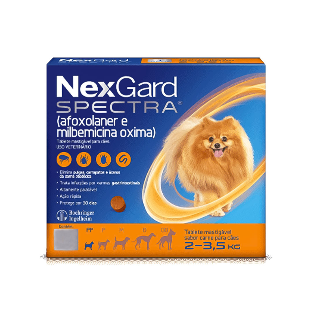 Nexgard Spectra para Cães de 2 a 3,5Kg 3 Comprimidos Boehringer Ingelheim