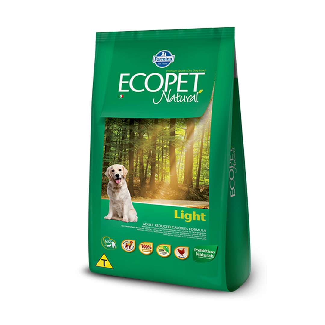 Ração Farmina Ecopet Natural Light para Cães Adultos 15Kg
