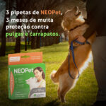 Antipulgas e Carrapatos Neopet para Cães até 10Kg 0,67ml com 3 Pipetas Ourofino