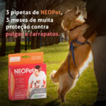 Antipulgas e Carrapatos Neopet para Cães de 10,1 a 20Kg 1,34ml com 3 Pipetas Ourofino