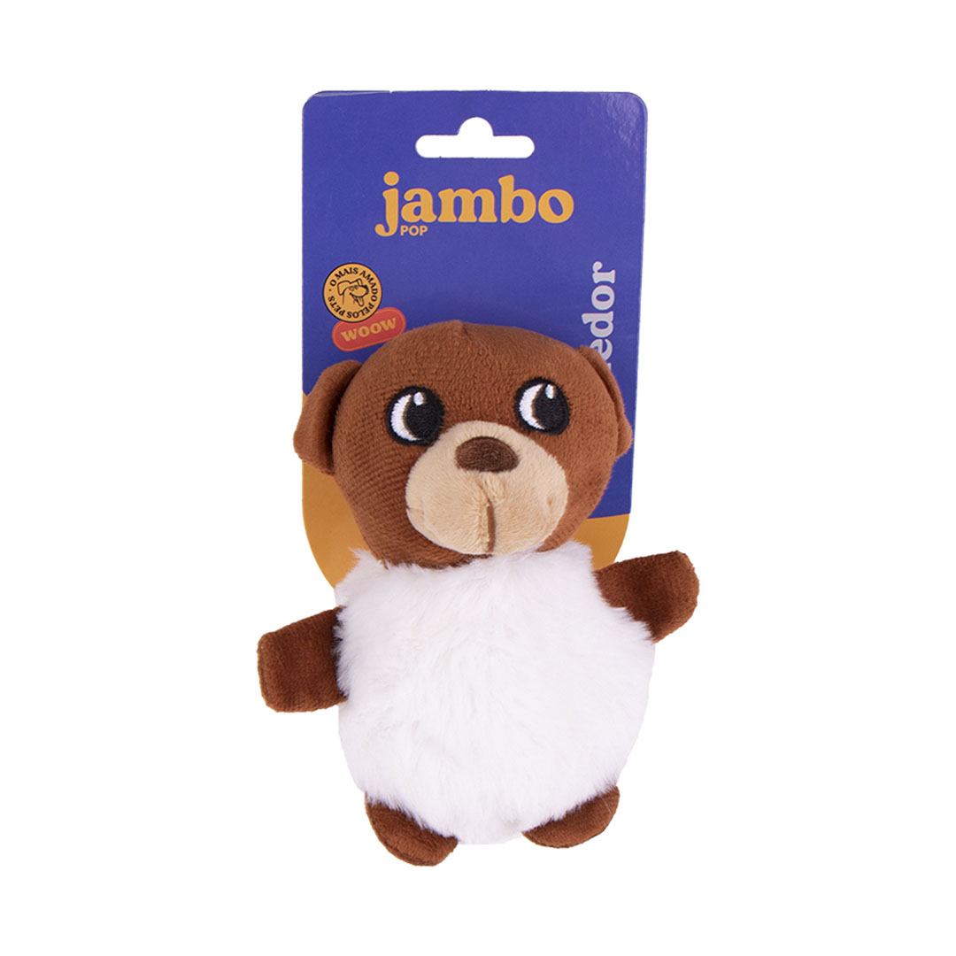 Brinquedo Mordedor Pelúcia Pop Animal Bear para Cães Jambo Pet