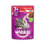 Ração Úmida Whiskas para Gatos Adultos 7+ Sabor Carne 85g